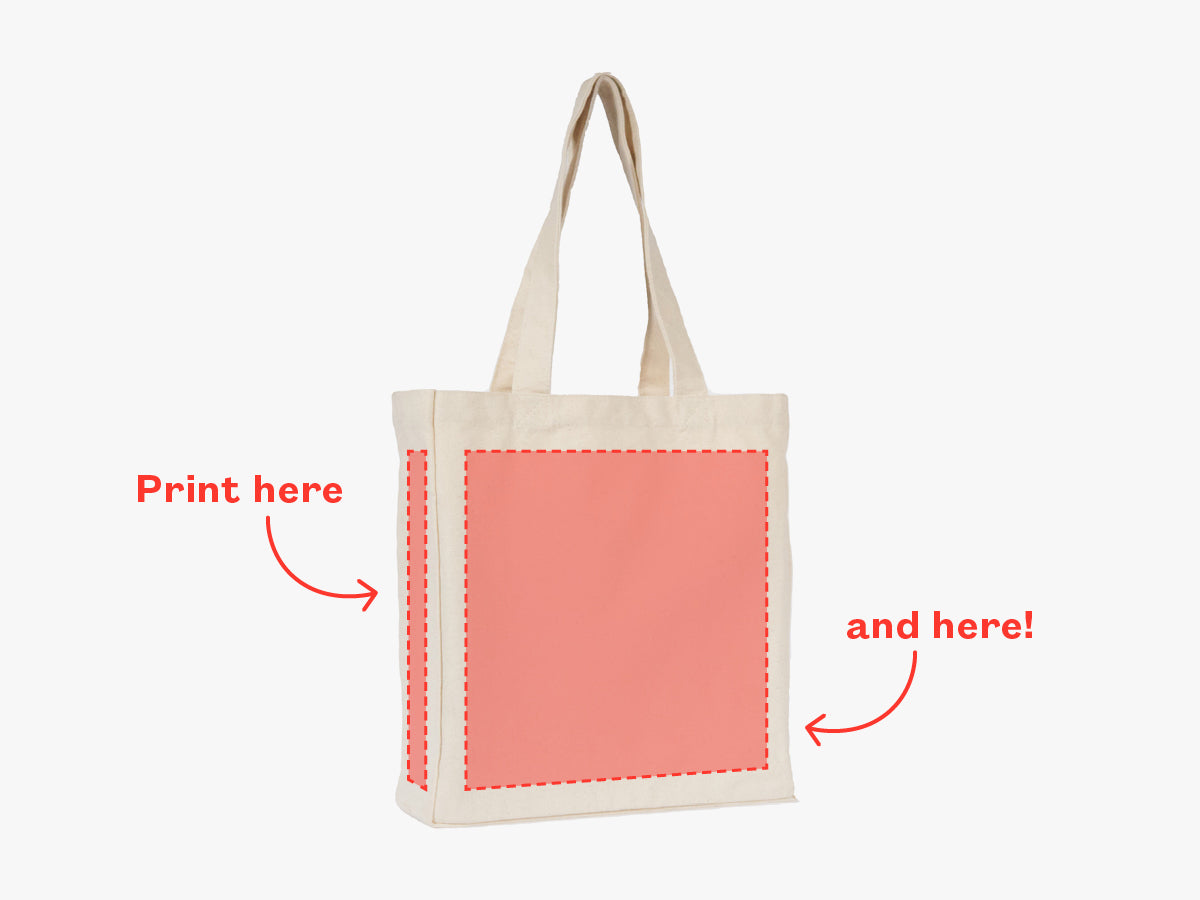 Customiseable cotton canvas tote bag with gusset