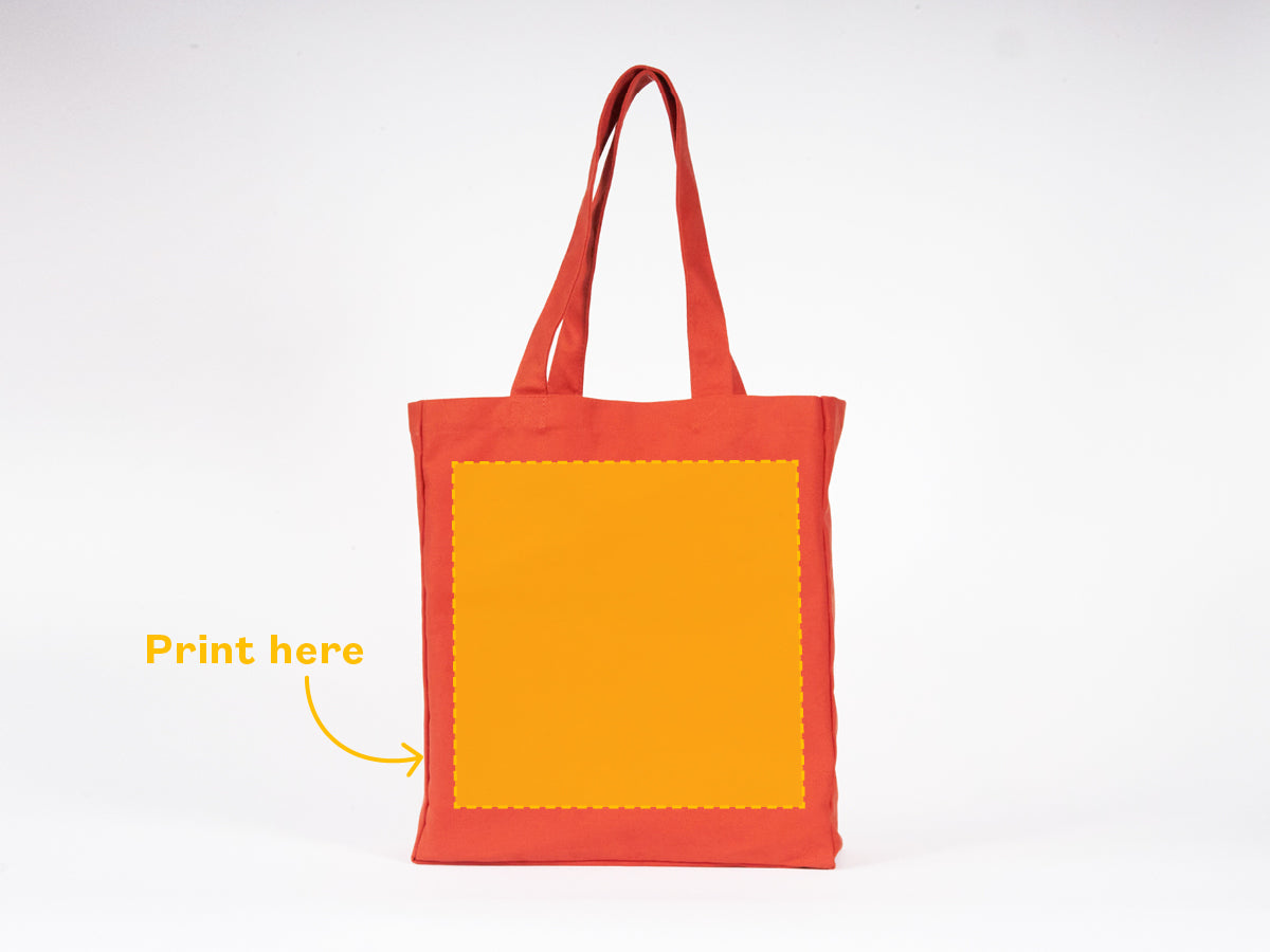 Customiseable cotton canvas tote bag with pocket